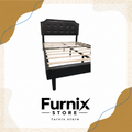 1002 BLACK BUTTON TUFTED LEATHER