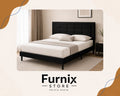 NEW 6610 BLACK VELVET BED (no box spring required)