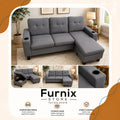 GREY AND BLACK  SECTIONAL SOFA 2 SEATER