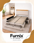 2 FRONT 2 SIDE DRAWER BEIGE AND GREY FRAME WITH LED AND CHARGING USB PORT