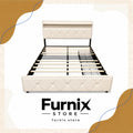 HY013 BEIGE LEATHER 2 SIDE RAIL DRAWER WITH LED LIGHT